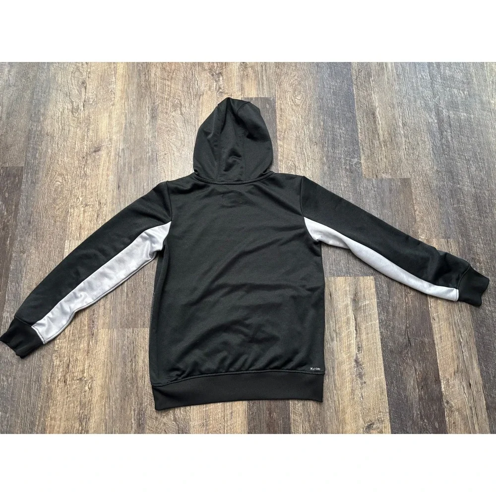 Hurley Boys XL Performance Hoodie Colorblock Rainbow Logo Black Grey Sweatshirt